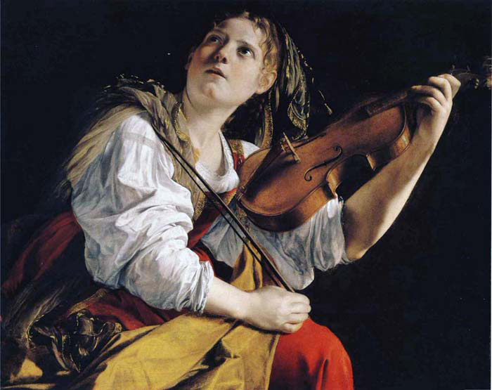 young woman playing a violin